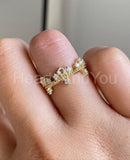 0.5ct Round Cut Moissanite Celtic Cluster Engagement Ring 14k Yellow Gold Plated