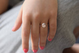2.5ct Oval Cut Peach Morganite Fleur De Lis Engagement Ring 14k Rose Gold Finish