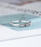 0.2ct Round Blk Simulated Diamond Anniversary Wedding Band 14k White Gold Plated