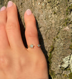 0.3ct Engagement Ring Round Cut Diamond Open Cuff Star 14k Yellow Gold Finish