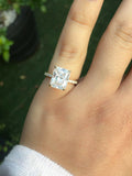 2ct Radiant Diamond Solitaire Style Propose Engagement Ring 14k Yellow Gold Over