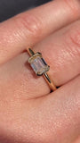 0.5ct Emerald Simulated Diamond Half Bezel Solitaire Ring 14k Yellow Gold Plated