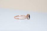 2ct Engagement Ring Asscher Cut Sapphire Diamond Accent Halo 14k Rose Gold Over