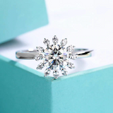 2ct Round Brilliant Cut Diamond Engagement Ring 14k White Gold Over Halo Cluster