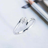 0.4ct Round Cut Diamond Engagement Ring Solitaire Promise 14k White Gold Finish