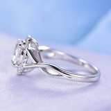 2ct Oval Cut Diamond Engagement Ring Halo Infinity Solitaire 14k White Gold Over