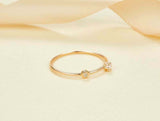 0.04ct Round Cut Diamond Wedding Band Dainty Minimalist 14k Yellow Gold Finish