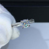 1.5ct Round Cut Diamond Engagement Ring Split Shank Band 14k White Gold Finish
