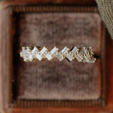 0.5ct Baguette Cut Simulated Diamond Cluster Wedding Band 14k Yellow Gold Plated