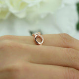 0.5ct Round Cut Diamond Infinity Engagement Ring Women 14k Rose Gold Finish