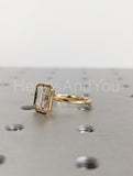 2.2ct Emerald Simulated Diamond Bezel Set Engagement Ring 14k Yellow Gold Plated