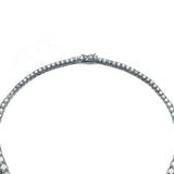 23Ct Pear Cut VVS1/D Graduated Diamond Tennis Necklace 14k White Gold Finish