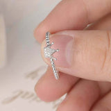 Princess Crown Tiara Engagement Ring 0.2ct Round Cut Diamond 14k White Gold Over