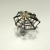 Spider Web Cocktail Engagement Ring 3ct Round Cut Diamond 14k Black Gold Finish