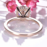 1.6ct Round Cut Diamond Engagement Ring Solitaire with Accents 14k RoseGold Over