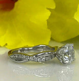 1.5ct Round Cut Diamond Infinity Solitaire Engagement Ring 14k White Gold Finish