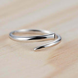 0.1ct Round Blue Sapphire Engagement Ring Open Nail Bypass 14k White Gold Finish