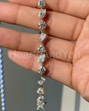 9ct Multi Shape Simulated Box Clasp Wedding Tennis Bracelet 14k WhiteGold Plated