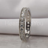 2.1ct Round Cut Moissanite Anniversary Women Wedding Band 14k White Gold Plated