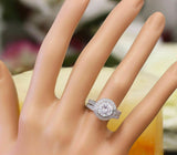 Bridal Set Wedding Engagement Ring 2.5ct Round Cut Diamond 14k White Gold Finish