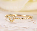 0.3ct Round Cut Moissanite Minimalist Cluster Women Ring 14k Yellow Gold Plated