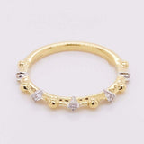 0.3ct Round Cut Moissanite Petite Stackable Wedding Band 14k Yellow Gold Plated