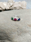 2.5ct Wedding Band Oval Cut Multi Stone Stylish Three Stone 14k White Gold Over