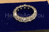 1.6ct Round Cut Moissanite Full Eternity Women Wedding Band 14k WhiteGold Plated