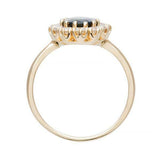 2.7ct Oval Cut Blue Sapphire Engagement Ring Diamond Floral 14k Rose Gold Finish