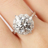 Halo Unique Solitaire Engagement Ring 2.5ct Round Cut Diamond 14k WhiteGold Over