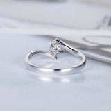 0.4ct Round Cut Diamond Engagement Ring Solitaire Promise 14k White Gold Finish