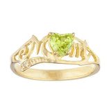 1ct Engagement Ring Heart Cut Green Peridot Mom Mothers Day 14k Yellow Gold Over