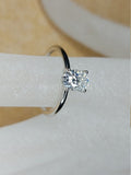 0.5ct Oval Cut Simulated Diamond Solitaire Engagement Ring 14k White Gold Plated