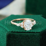 2.2ct Oval Simulated Diamond Solitaire with Accents Ring 14k Yellow Gold Plated
