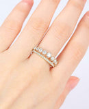 Cluster Crown Tiara Engagement Ring 1.2ct Round Cut Diamond 14k Yellow Gold Over