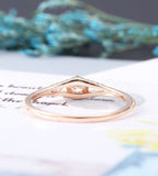 0.5ct Round Cut Moissanite Unique Split Shank Wedding Band 14k Rose Gold Plated