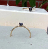 0.5ct Oval Cut Simulated Blue Sapphire Solitaire Ring 14k White Gold Plated
