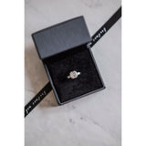 2.7ct Asscher Cut Diamond Baguette Accents Trilogy Ring 14k White Gold Finish