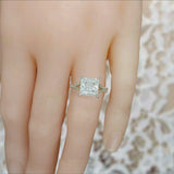 2.4Ct Princess Cut Diamond Split Band Women Solitaire Ring 14K White Gold Finish