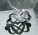 0.7ct Round Cut Diamond Engagement Ring 14k White Gold Over Infinity Love Design