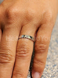 0.1ct Round Cut Moissanite Two Stone Tension Set Wed Band 14k White Gold Plated