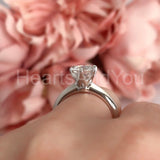 0.55ct Round Cut Moissanite Solitaire Engagement Ring 14k White Gold Plated