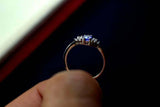 0.55ct Engagement Ring Oval Cut Tanzanite Dainty Minimalist 14k White Gold Over