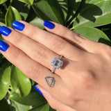 1.5ct Emerald Diamond Engagement Ring Halo Accents Solitaire 14k White Gold Over