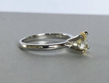 1ct Oval Yellow Sapphire Solitaire Promise Engagement Ring 14k White Gold Finish