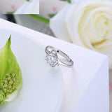 1ct Round Cut Diamond Petite Solitaire Engagement Ring 18k White Gold Finish