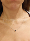 0.5ct Round Simulated Diamond Bezel Set Pendant with Chain 14k White Gold Plated