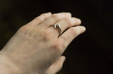 0.5ct Round Cut Red Garnet Engagement Ring Solitaire ByPass 14k WhiteGold Finish