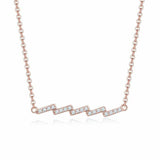 1ct Round Cut VVS1D Diamond Zig Zag Bar Pendant with Chain 14k YellowGold Finish