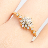 1.5ct Round Cut Diamond Engagement Ring 14k Yellow Gold Finish Flower Solitaire